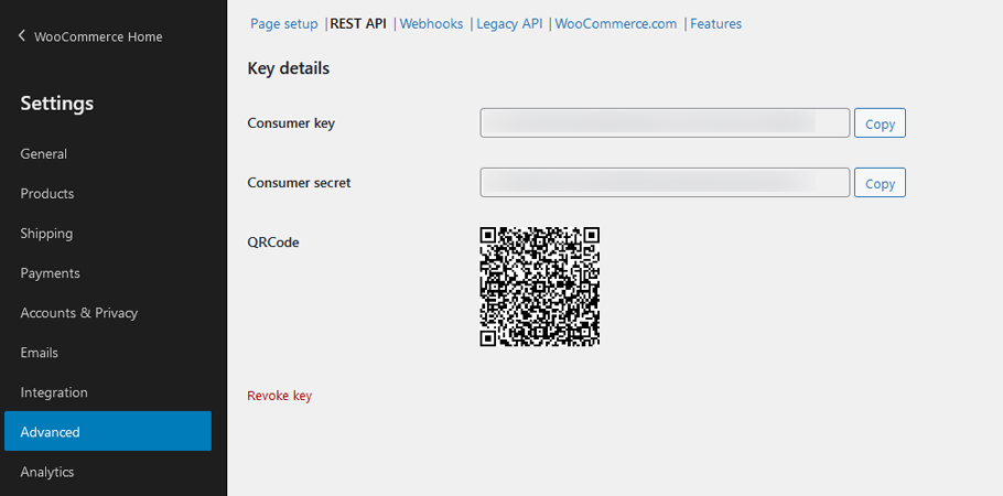 Obtaining WooCommerce Consumer Key and Consumer Secret