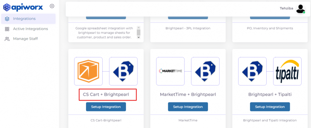 Brightpearl and CS - Cart to ESB Integration Guide