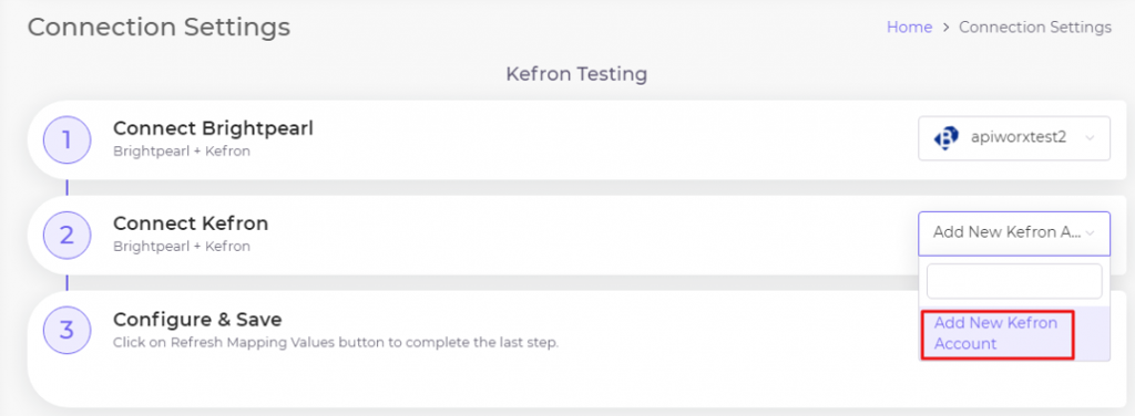 Kefron and Brightpearl Integration Guide
