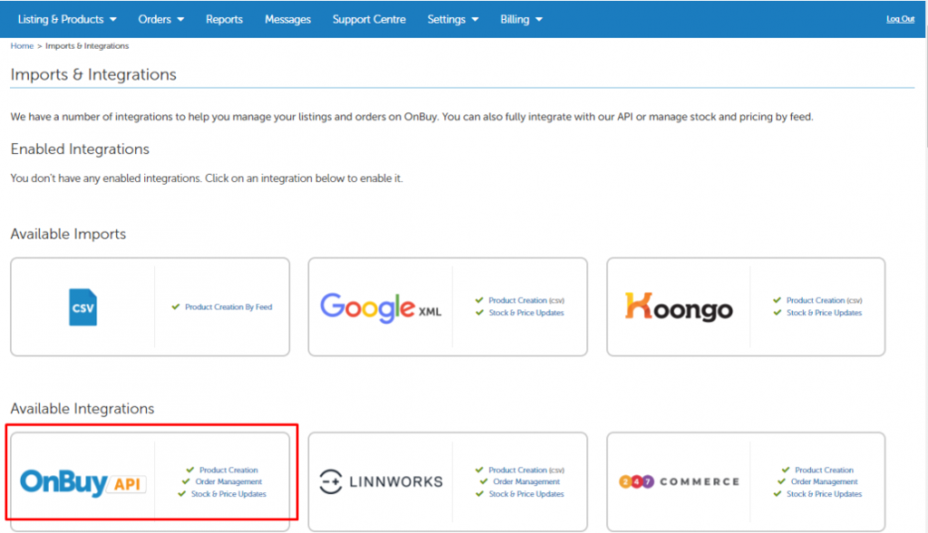 OnBuy and Brightpearl Integration Guide