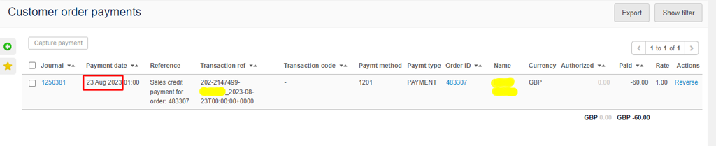 New Changes: Modification to the Payment Date in Sales Credit on Amazon Enhanced Connector