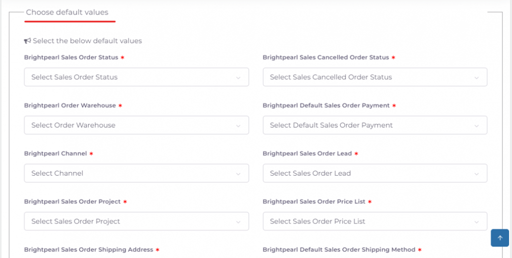 Configuration setup of Brightpearl and CS - Cart to ESB App