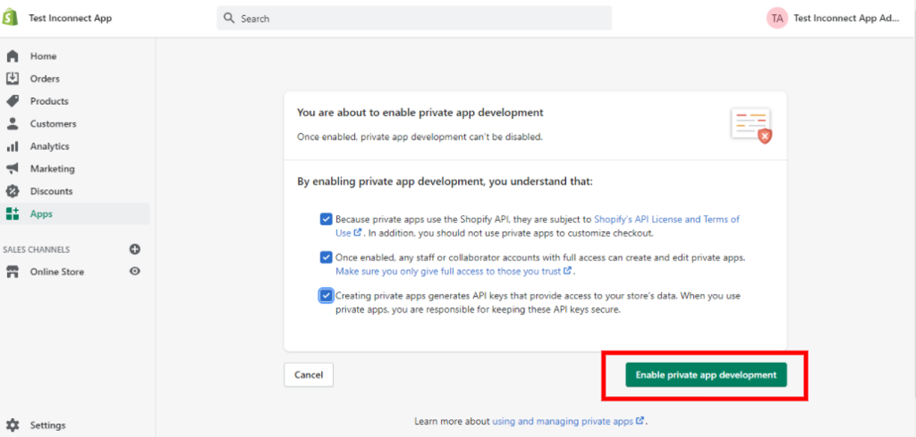 Shopify: Connect InConnect To Your Shopify Store