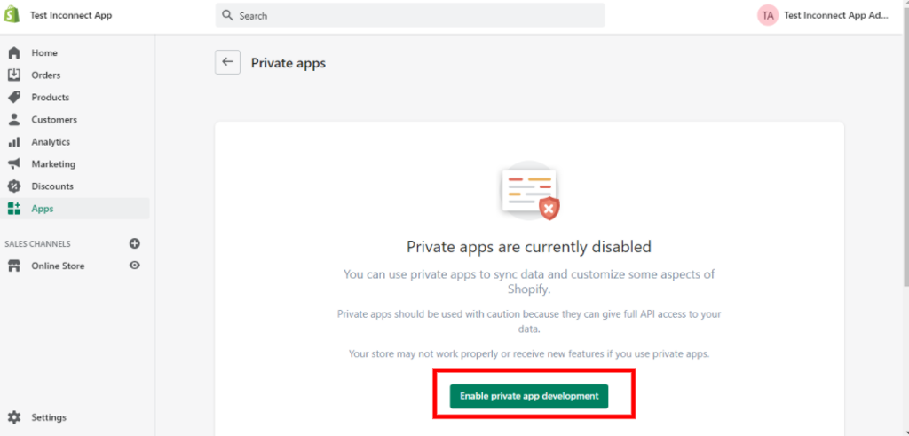 Shopify: Connect InConnect To Your Shopify Store