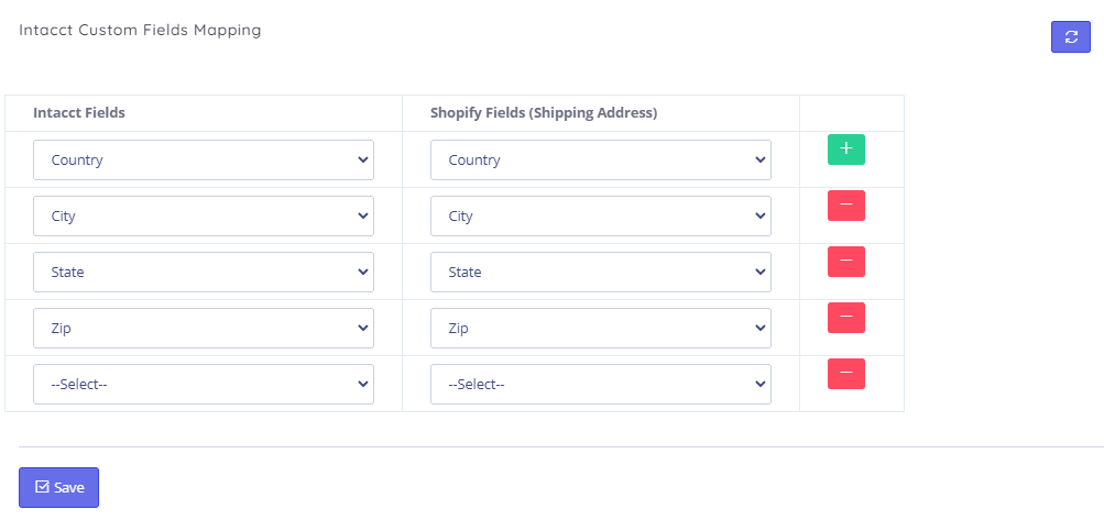 Inconnect - Shopify and Intacct Integration