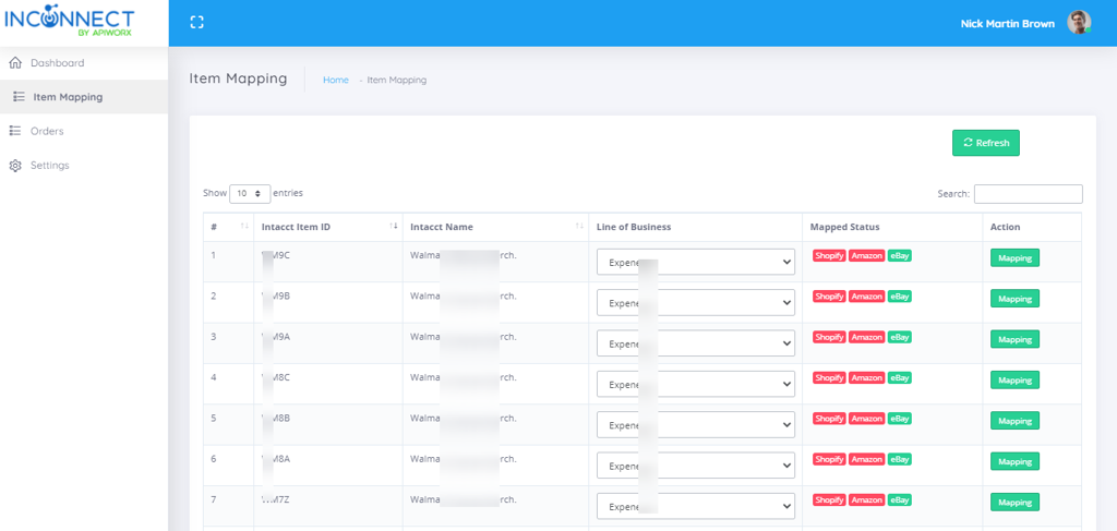 Inconnect - Shopify & Intacct