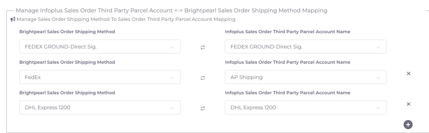New Feature : Infoplus 3PL Carrier Mapping with Brightpearl Shipment Method