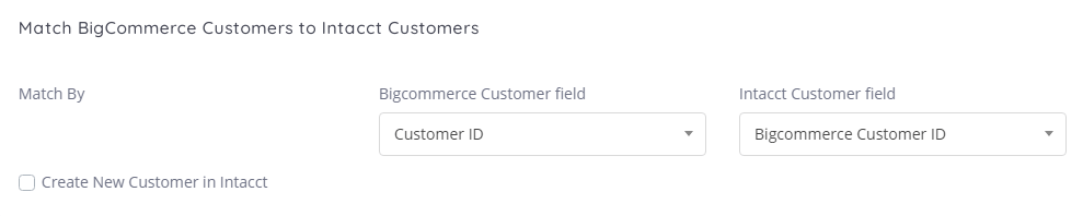 Inconnect - Bigcommerce and Intacct Integration Guide