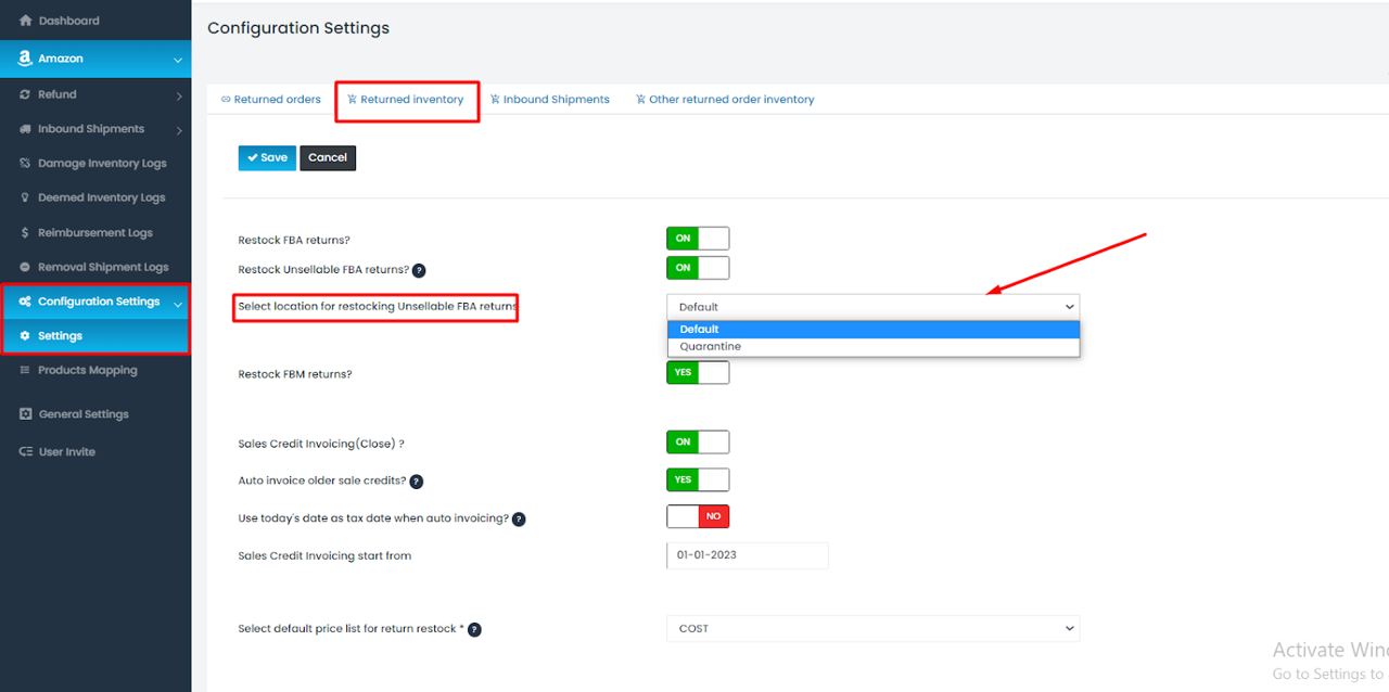 New Feature - Restocking Unsellable FBA Returns